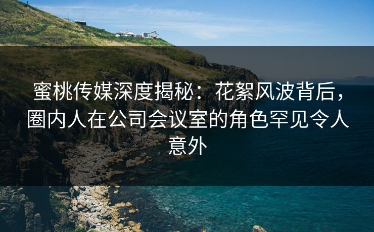 蜜桃传媒深度揭秘：花絮风波背后，圈内人在公司会议室的角色罕见令人意外